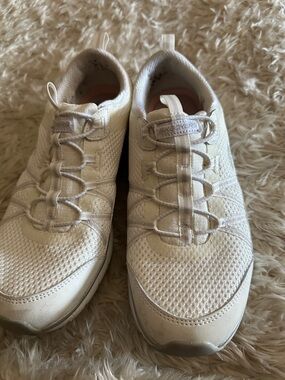 Skechers Women's Slip-On Knit Lace Athletic Sneakers in Off-White